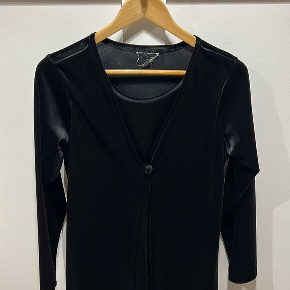 Velvet long sleeve 90s Dress, true vintage size small - Picture 3 of 4